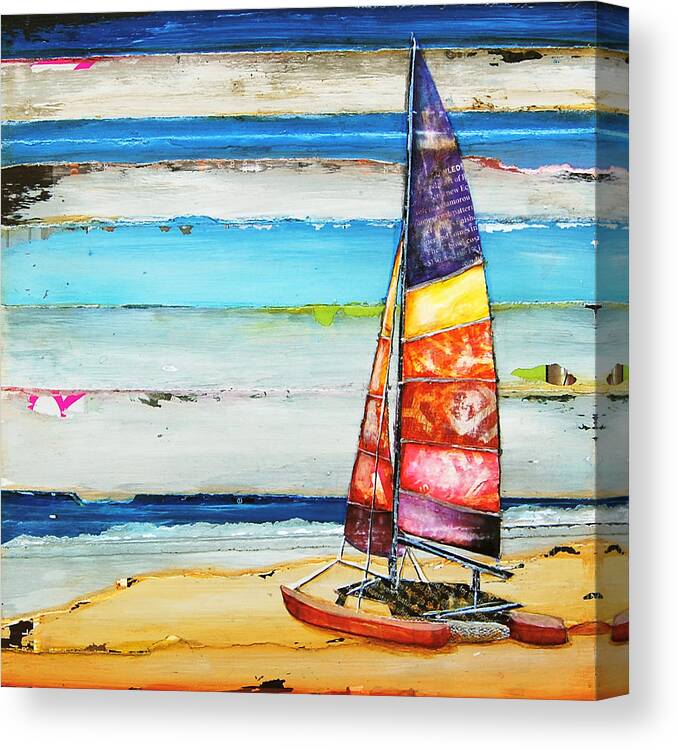 Sailboat Canvas Print featuring the mixed media Sail Away by Danny Phillips