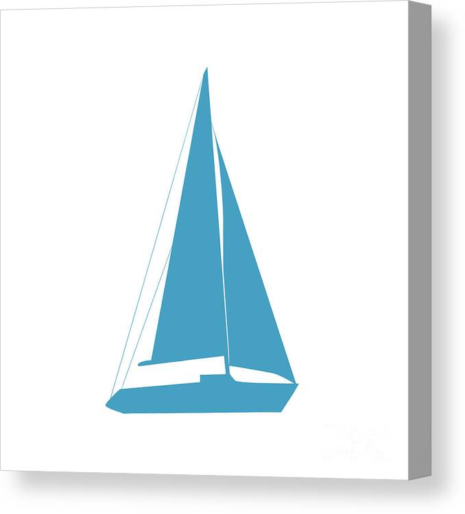 Graphic Art Canvas Print featuring the photograph Sailboat in White and Turquoise by Jackie Farnsworth