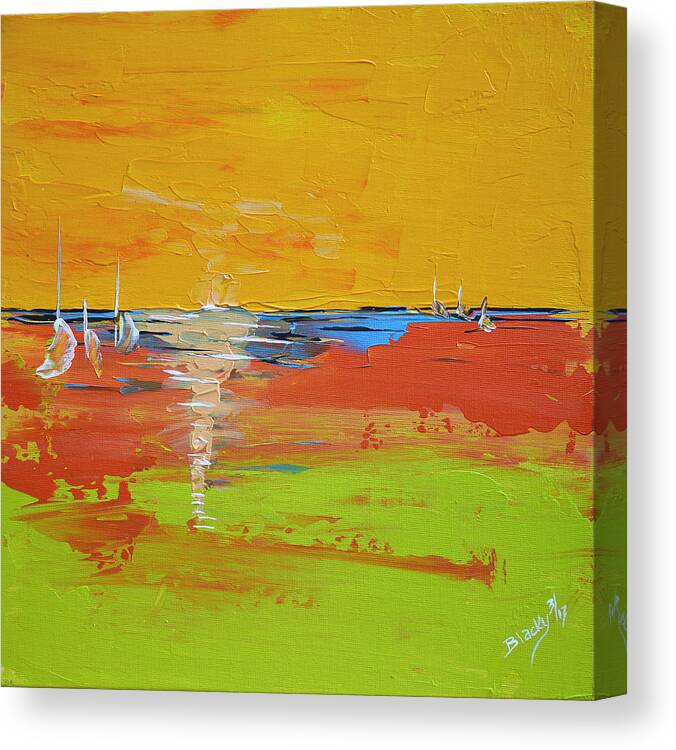 Saling Canvas Print featuring the painting Sailing Into Summer by Donna Blackhall