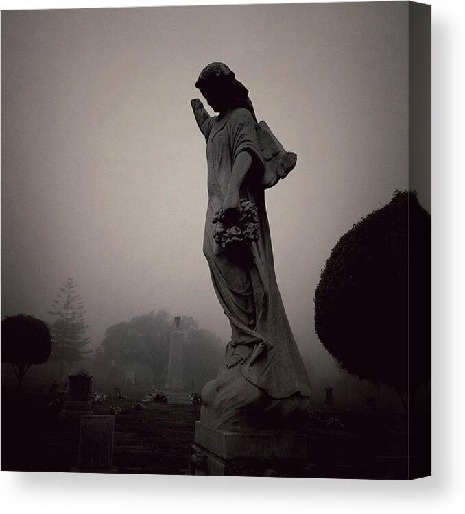  Canvas Print featuring the photograph Saint: A Dead Sinner Revised And Edited by Louis Alvarez