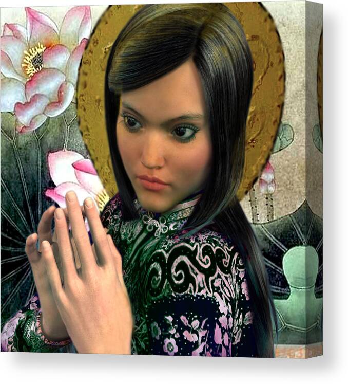 Saints Canvas Print featuring the painting Saint Magdalene of Nagasaki by Suzanne Silvir