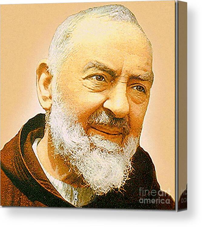 Saint Canvas Print featuring the photograph Saint Padre Pio by Archangelus Gallery