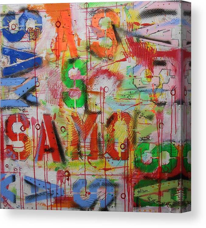 Abstract Canvas Print featuring the painting Samo by GH FiLben