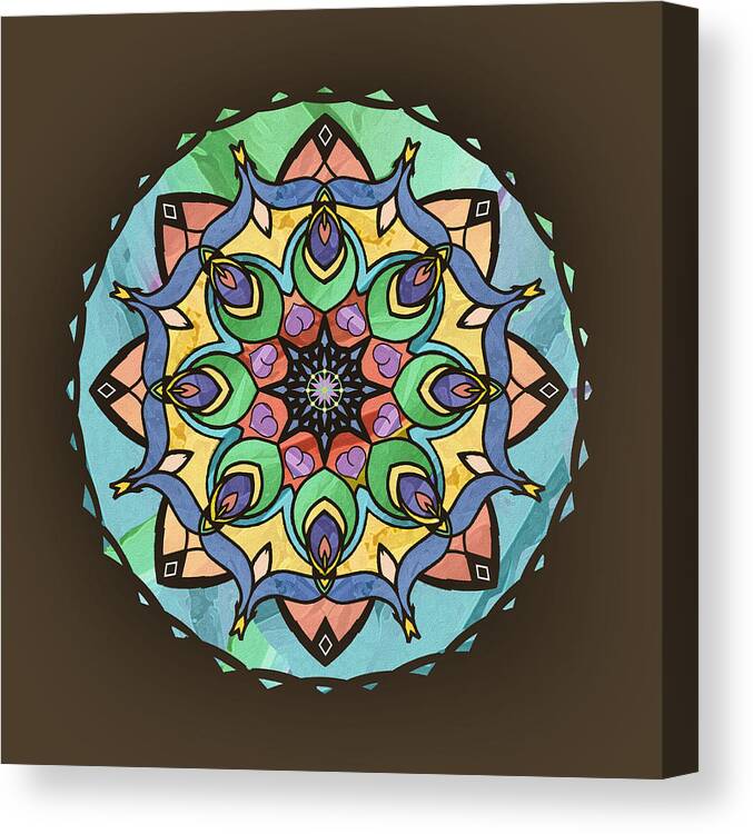 Mandala Canvas Print featuring the digital art Sand and Silk Mandala by Deborah Smith
