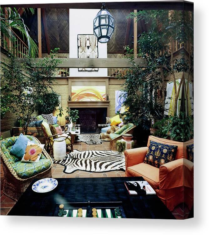 Furniture Canvas Print featuring the photograph Santangelo's Living Room by Horst P. Horst