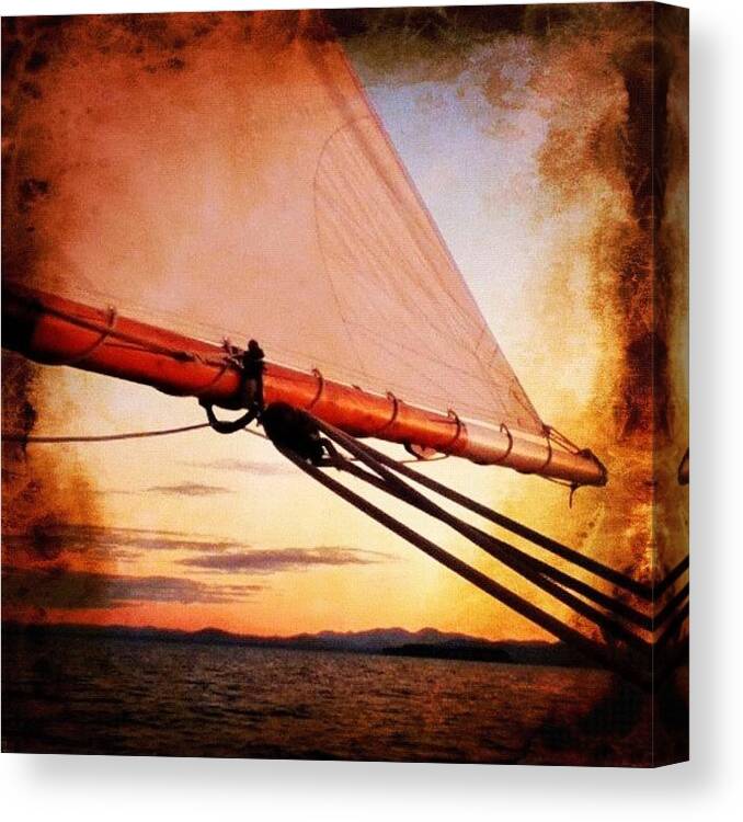 Mountains Canvas Print featuring the photograph Saturday Night's #sunset #cruise On by Melissa Yosua-Davis