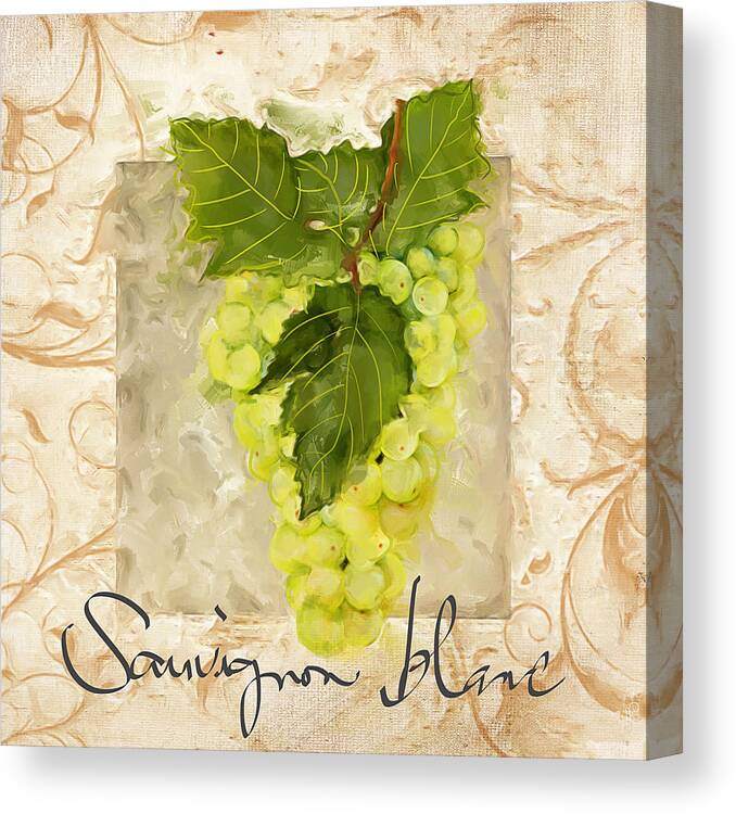 Wine Canvas Print featuring the painting Sauvignon Blanc II by Lourry Legarde