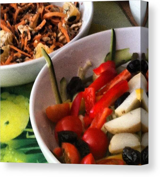  Canvas Print featuring the photograph Scorching Summer Salads by Lu David