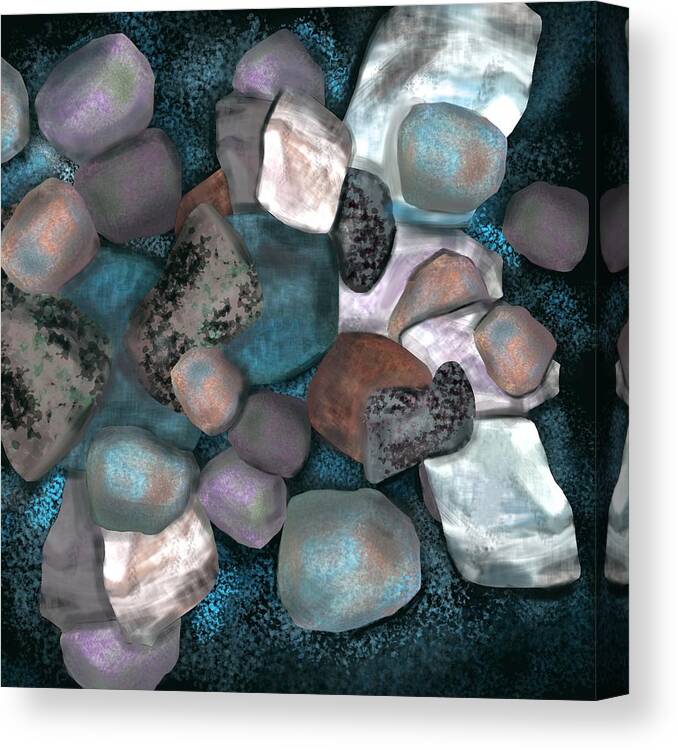 Stones Canvas Print featuring the digital art Sea stones by Christine Fournier