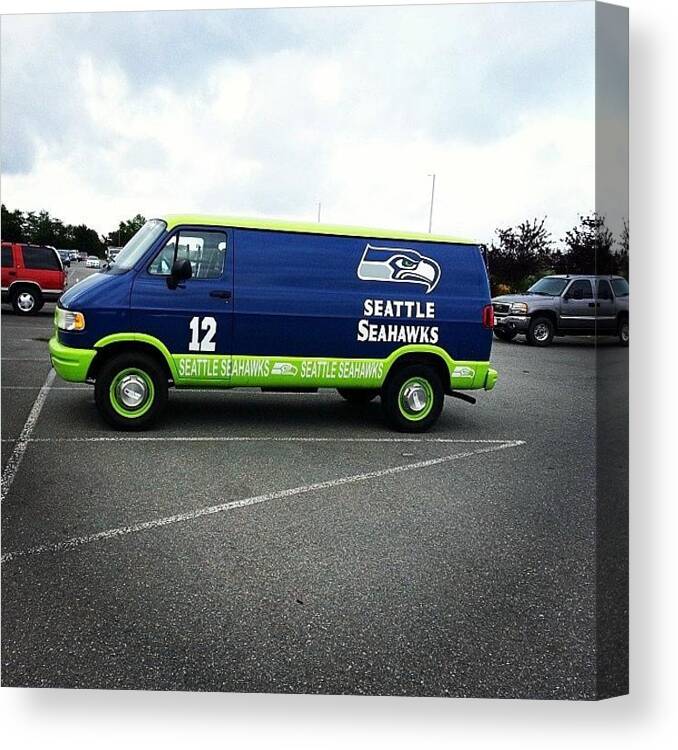 12 Canvas Print featuring the photograph #seahawks #seattle #van #12 by Kelly Hasenoehrl