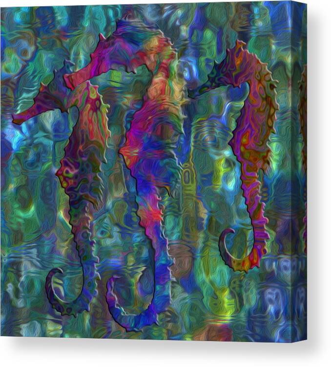 Sea Canvas Print featuring the painting Seahorse 2 by Jack Zulli