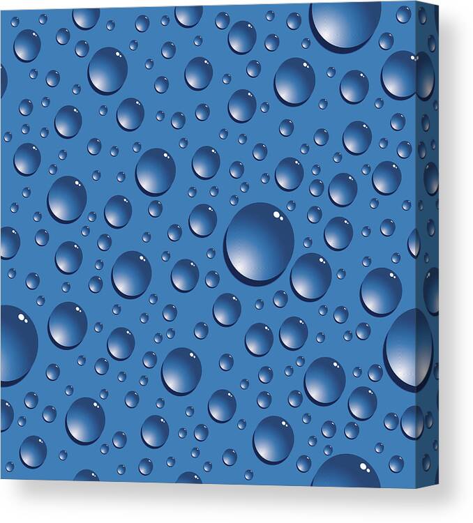 Cool Attitude Canvas Print featuring the digital art Seamless Water Drops by Jobalou