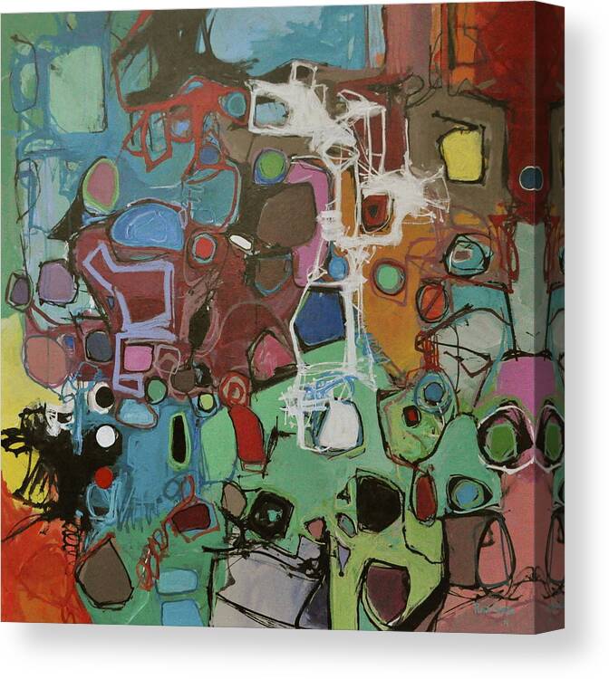 Abstract Canvas Print featuring the painting Searching for white target. by Plata Garza
