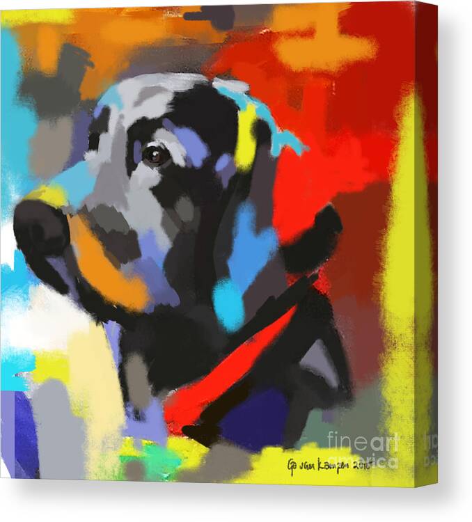 Labrador Canvas Print featuring the painting Dog Sem by Go Van Kampen