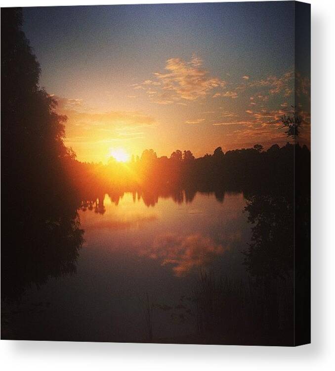 Tampa Canvas Print featuring the photograph #september #sunrise #tampa #florida by Laura OConnell