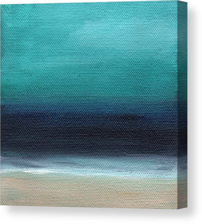 Beach Canvas Print featuring the painting Serenity- Abstract Landscape by Linda Woods