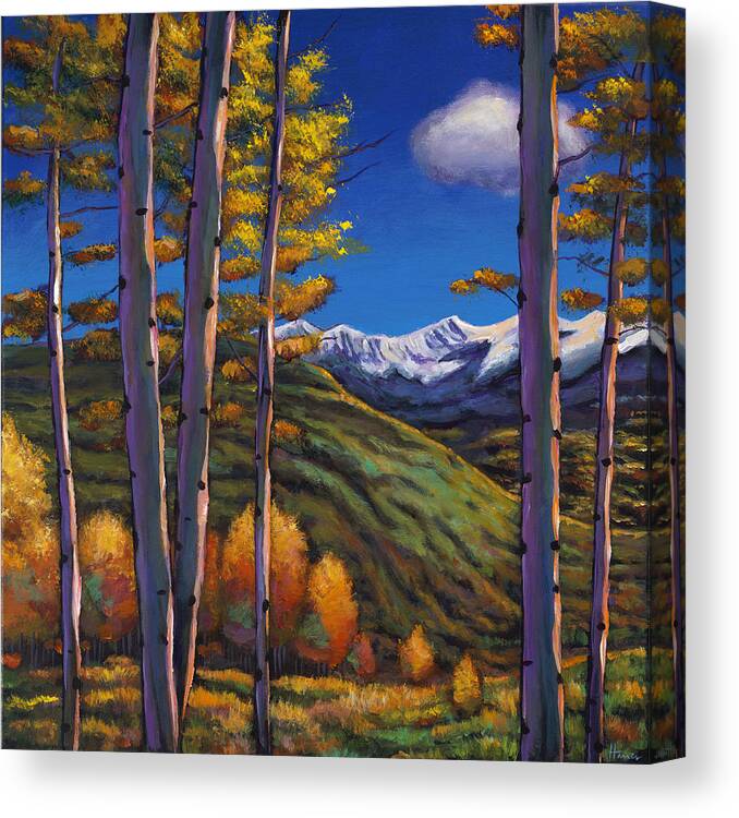 Autumn Aspen Canvas Print featuring the painting Serenity by Johnathan Harris