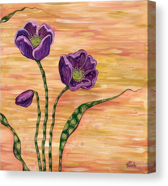 Floral Canvas Print featuring the painting Serenity by Tanielle Childers