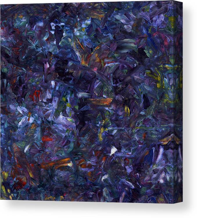 Duvet Canvas Print featuring the painting Shadow Blue Square by James W Johnson