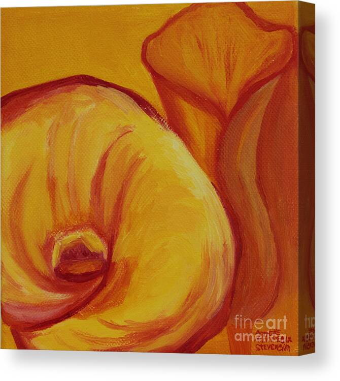 Shadow Lily Canvas Print featuring the painting Shadow Lily by Annette M Stevenson