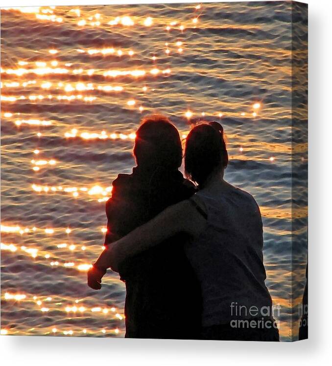 Square Crop Canvas Print featuring the photograph Sharing a Sunset Squared by Chris Anderson