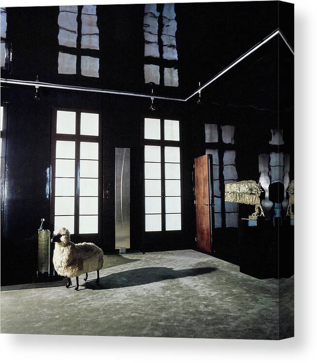 Paris Canvas Print featuring the photograph Sheep Sculpture By Francois-xavier Lalanne by Horst P. Horst
