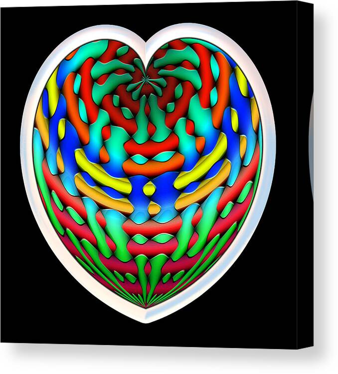 Heart Canvas Print featuring the digital art Shielded - Silver by Wendy J St Christopher