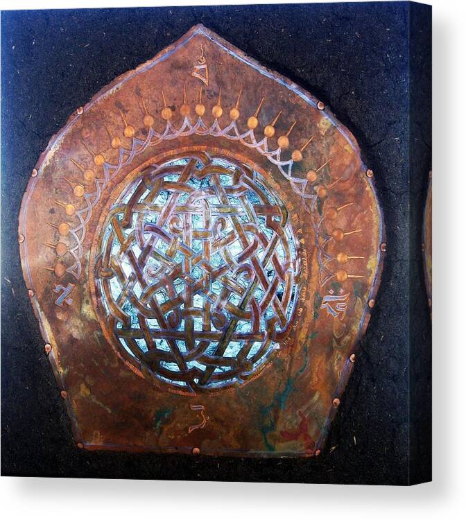 Copper Canvas Print featuring the mixed media Shimmering by Shahna Lax