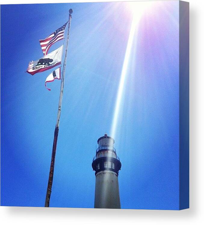 Shine Canvas Print featuring the photograph Shine On Lighthouse by Paul West