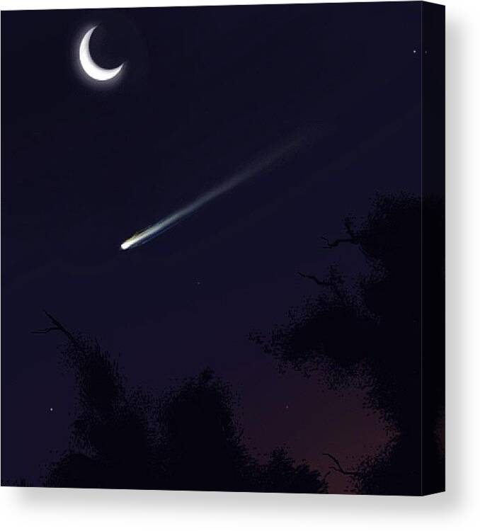  Canvas Print featuring the photograph Shooting Star  by Our World Beauty Is Endless