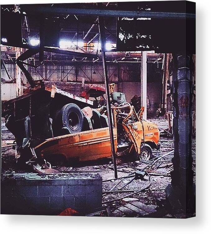 Junk Canvas Print featuring the photograph 🚙short Bus To Hell by JL Jones