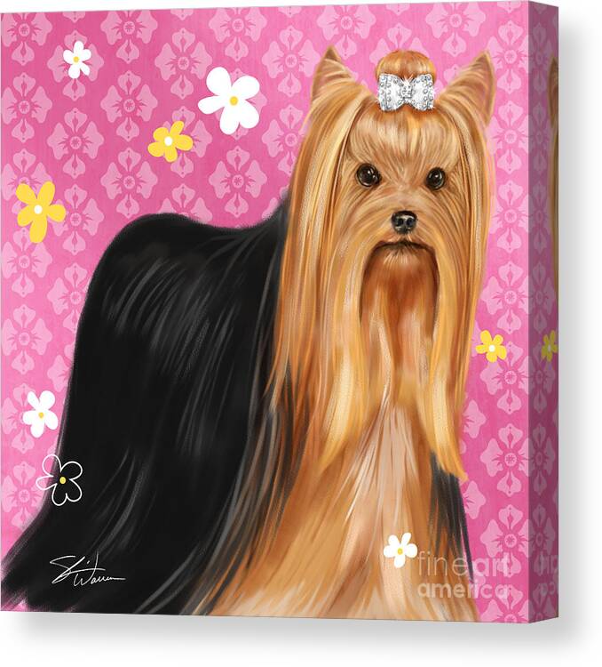 Dog Canvas Print featuring the mixed media Show Dog Yorkshire Terrier by Shari Warren
