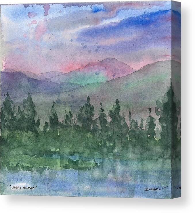 Sierra Blanca Canvas Print featuring the mixed media Sierra Blanca by Tim Oliver