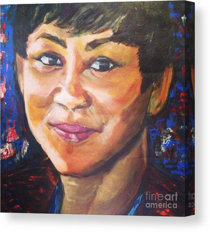 Portraits Canvas Print featuring the painting Simply Moi by Belinda Low