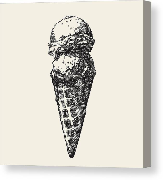 Milk Canvas Print featuring the digital art Sketch Ice Cream by Saemilee