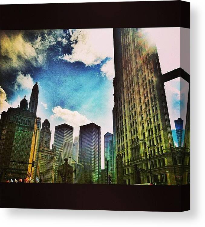 Chicago Canvas Print featuring the photograph #skyline #architecture by Jennifer Gaida