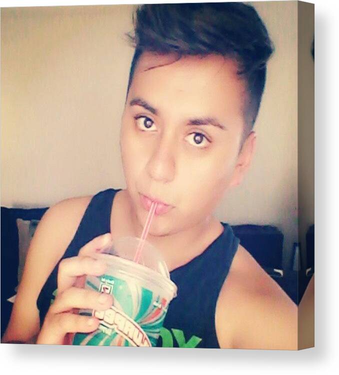 Gay Canvas Print featuring the photograph Slurpee On A 110 Degree Day. #slurpee by Andres Delgado