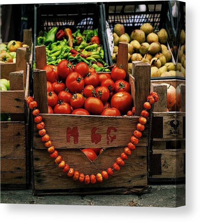 Seasonal Canvas Print featuring the photograph Smile It's Market Day. #kastamonu by David Hagerman