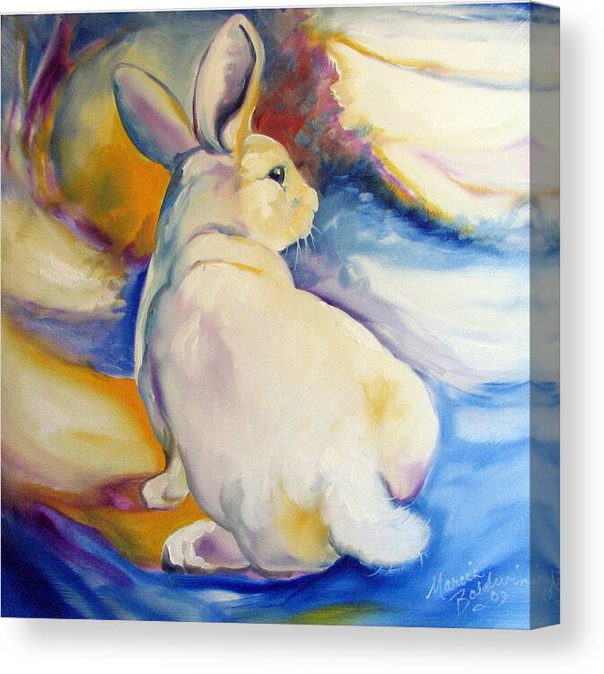 Rabbit Canvas Print featuring the painting Snow Bunny 09 by Marcia Baldwin