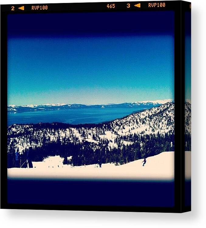 Mountains Canvas Print featuring the photograph Snowboarding Session by Monica Espinet