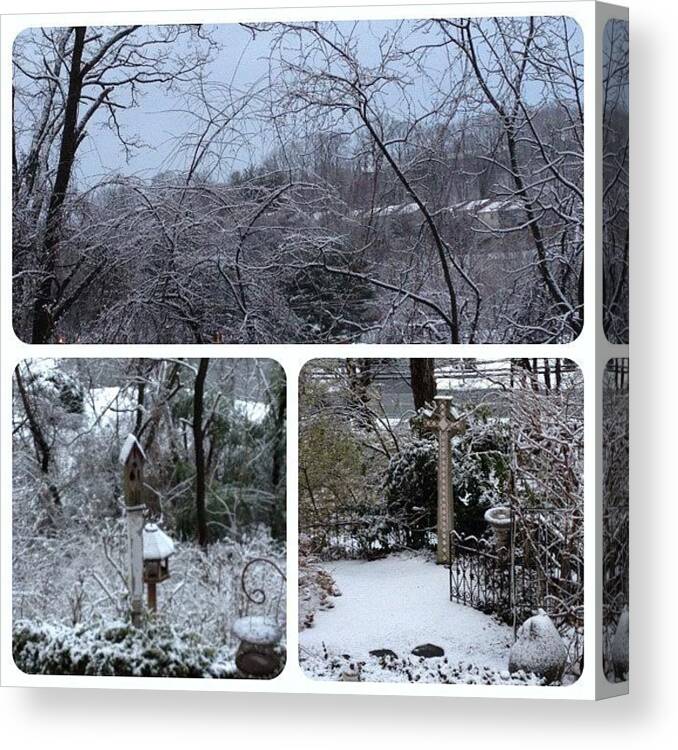 Saturn Canvas Print featuring the photograph Snowy March Morning In Va. #snow by Teresa Mucha