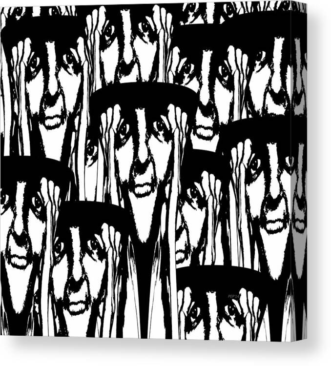 Faces Canvas Print featuring the digital art So Many Faces by Phil Perkins