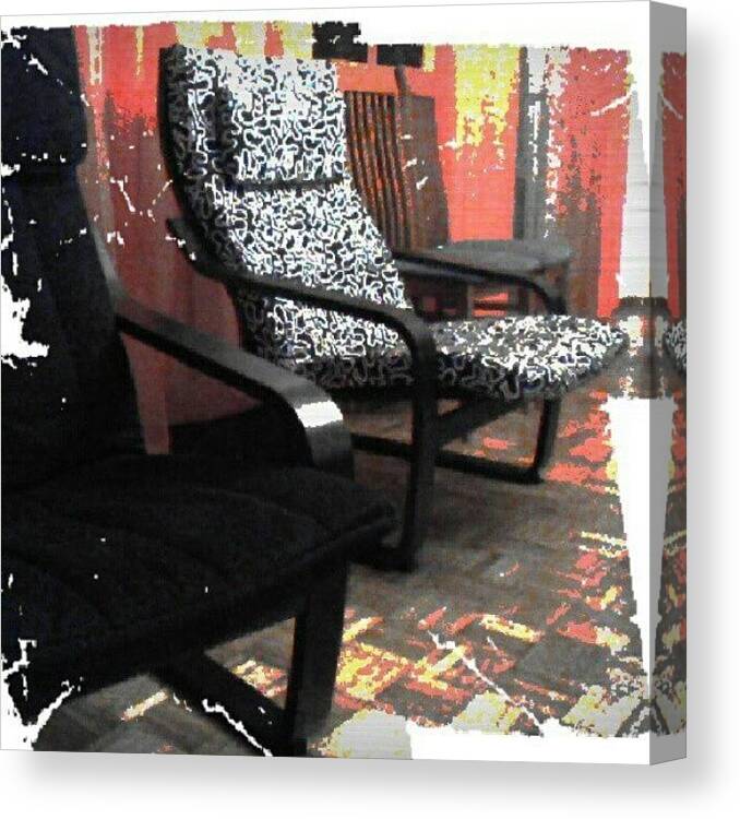Instagram Canvas Print featuring the photograph #sofa #couch #settee #divan #lounge by Nuno Marques