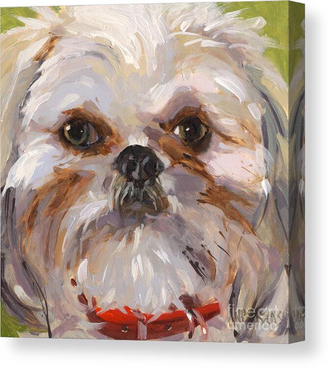 Shih Tzu Canvas Print featuring the painting SOLD I'll Be Your Best Friend by Nancy Parsons