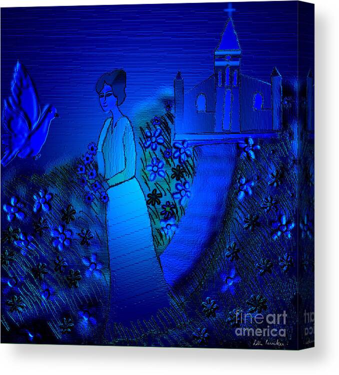 Soliloquy Painting Canvas Print featuring the digital art Soliloquy by Latha Gokuldas Panicker