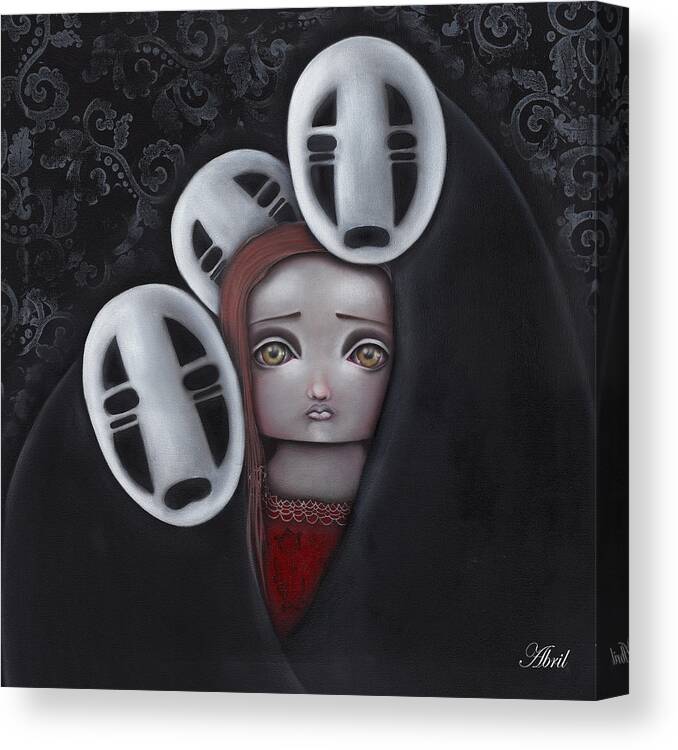 Spirited Away Canvas Print featuring the painting Sombras by Abril Andrade