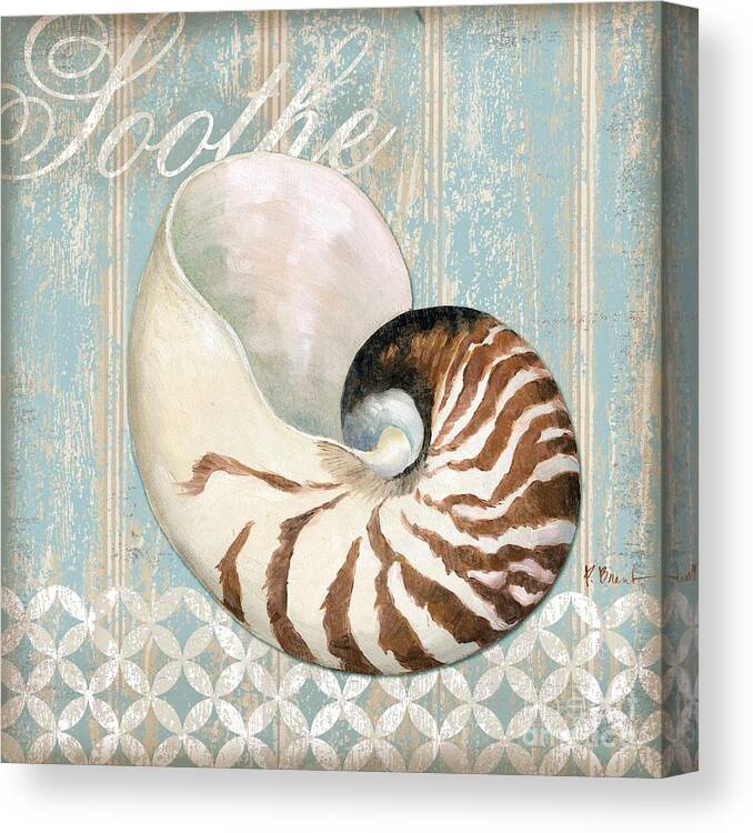 Wood Canvas Print featuring the painting Spa Shells I by Paul Brent
