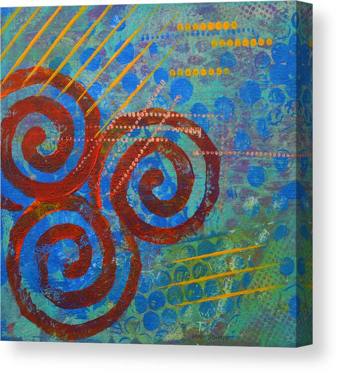 Spiral Canvas Print featuring the painting Spiral Series - Stance by Moon Stumpp