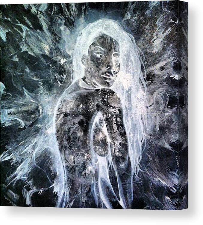 Painting Canvas Print featuring the photograph spirit Goddess Collaboration Of by Ocean Clark