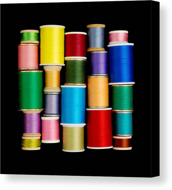 Thread Canvas Print featuring the photograph Spools of Thread by Jim Hughes